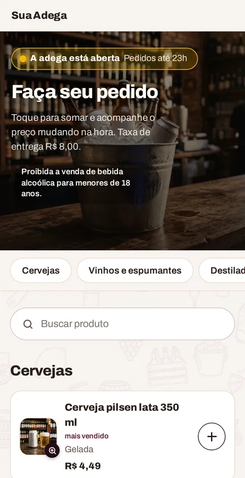 O catálogo no celular do cliente