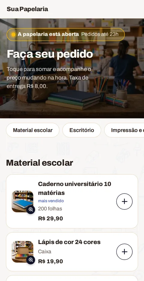 O catálogo no celular do cliente